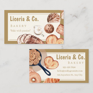 Elegant Bakery Business Card – Custom Contact Card