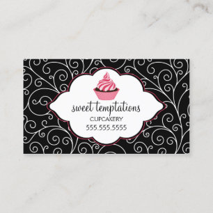 Elegant Bakery Cupcake Business Card