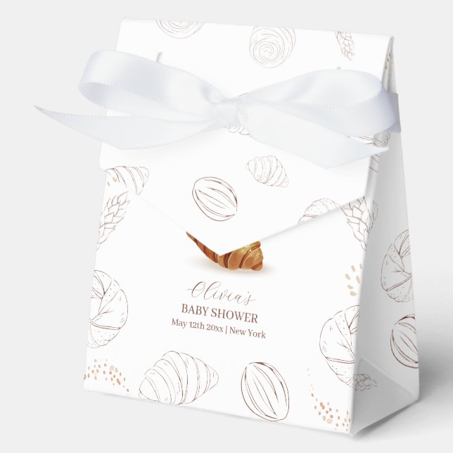 Elegant Bakery Pastry Bun In The Oven Baby Shower  Favour Box (Front)