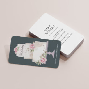 Elegant Bakery Three Tier Cake Vertical Business Card