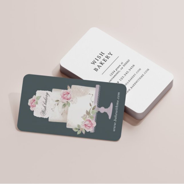 Elegant Bakery Three Tier Cake Vertical Business Card (Creator Uploaded)
