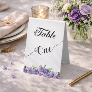 Elegant balck Calligraphy Table One Table Number