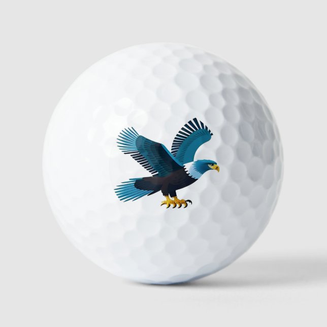 Elegant Bald Eagle Emblem Golf Balls (Front)