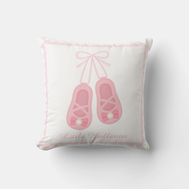 Elegant Ballerina Ballet Shoes Girls Room Decor Cushion (Front)
