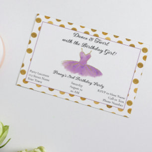 Elegant Ballerina Party Invitation