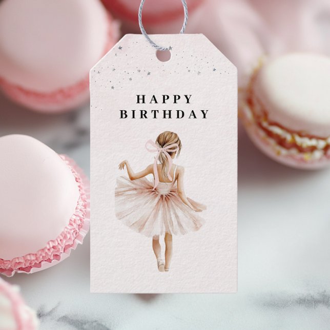 Elegant Ballerina Pink Birthday Gift Tags (Creator Uploaded)