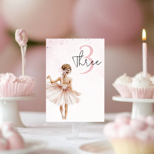 Elegant Ballerina Pink Birthday Table Number