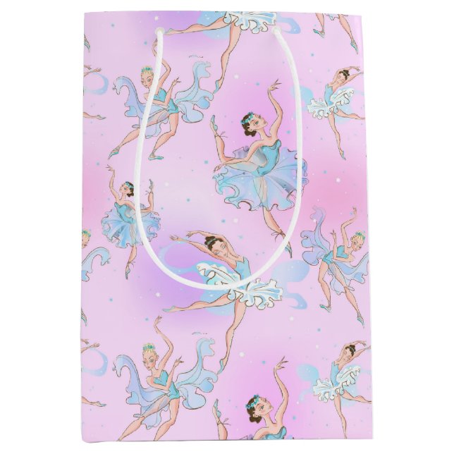 Elegant Ballerinas Wrapping Paper Medium Gift Bag (Front)
