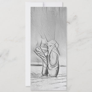 Elegant Ballet Shoes Monochrome Holiday Card