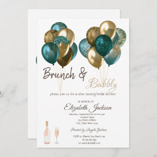Elegant Balloons Brunch & Bubbly Bridal Shower  Invitation
