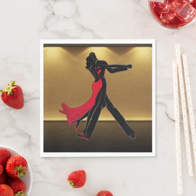 Elegant Ballroom Dancers on Stage Paper Napkin (Insitu)