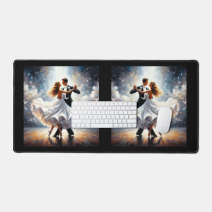 Elegant Ballroom Dancing Couple Desk Mat
