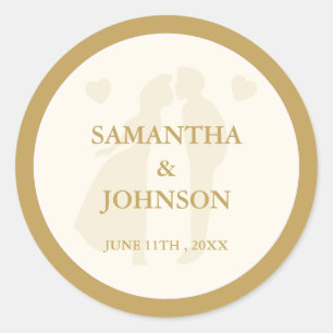 Elegant Ballroom Vintage Ivory Wedding Classic Round Sticker