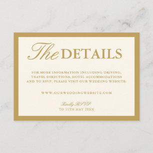 Elegant Ballroom Vintage Ivory Wedding Website Enclosure Card
