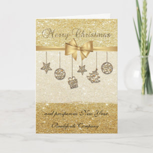 Elegant Balls Decorations Glittery,Corporate Holiday Card