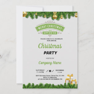 Elegant  balls for Company Christmas Party  Invitation