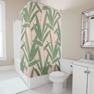 Elegant bamboo foliage design shower curtain
