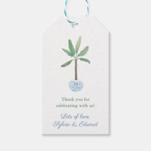 Elegant Banana Leaf Tree Hostess Thank You Gift Tags