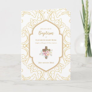 Elegant Baptism Christening Invitation and Program