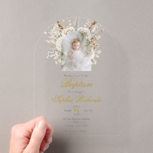 Elegant Baptism for boy and girl Acrylic Invitations