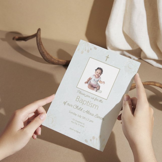 Elegant Baptism Invitation Card for Baby  (1)