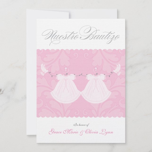 Elegant Baptism Invitation | Nuestro Bautizo (Front)