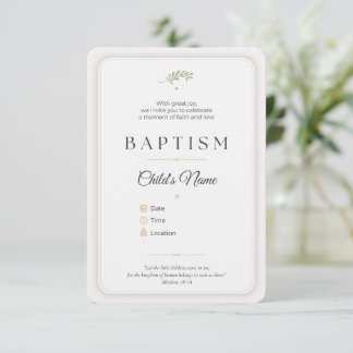 Elegant Baptism Invitation | Personalized