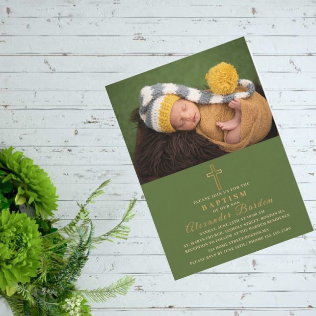 Elegant Baptism Religious eventcustom photo Invita Invitation (Creator Uploaded)