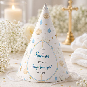 Elegant Baptism   Religious Kids Christening Party Hat