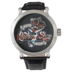 Elegant Barber Pole and Crown Personalise Watch