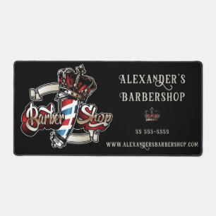 Elegant Barber Pole Personalise Desk Mat