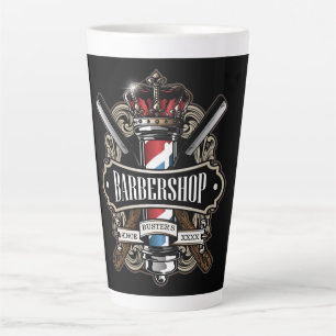 Elegant Barbershop Personalise Latte Mug
