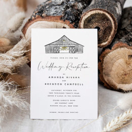 Elegant Barn Wedding Reception-Only Website  Invitation