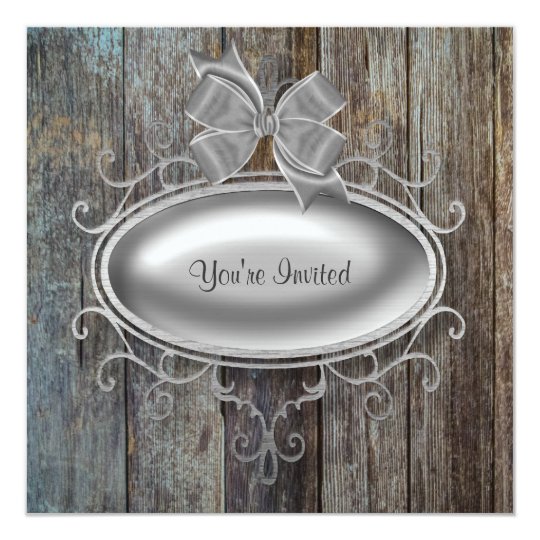 Elegant Barn Wood Party Invitation Template
