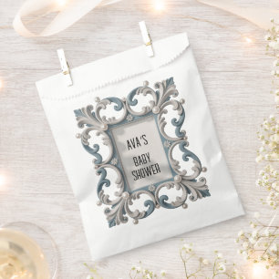 Elegant Baroque Baby Boy Shower Favour Bag