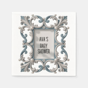 Elegant Baroque Baby Boy Shower Napkin