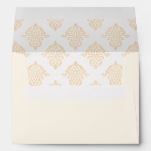 Elegant Baroque Beige Cream Wedding Return Address Envelope