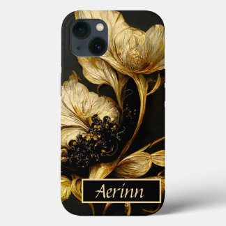 Elegant Baroque Black & Gold Floral Phone Case