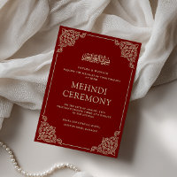 Elegant Baroque Burgundy Red Henna Mehndi Ceremony