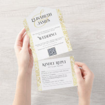     Elegant Baroque Classy White And Gold Wedding 