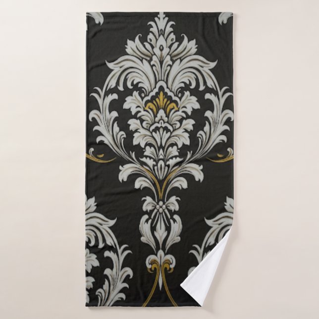 Elegant Baroque Damask Bath Towel (Bath Towel)