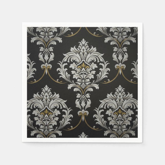Elegant Baroque Damask Napkin (Front)