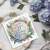 Elegant Baroque Floral Frame 21st Birthday Party