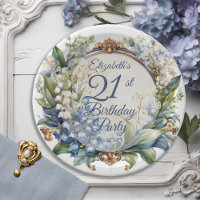 Elegant Baroque Floral Frame 21st Birthday Party