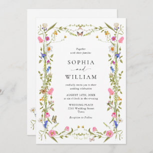 Elegant Baroque French Garden Floral Wedding Invitation