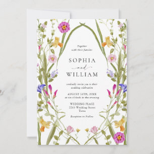 Elegant Baroque French Garden Floral Wedding Invitation
