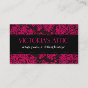 Elegant Baroque Fushia & Black Profile Card