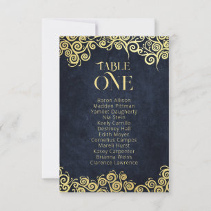 Elegant Baroque Navy And Gold Classy Chic Wedding Invitation