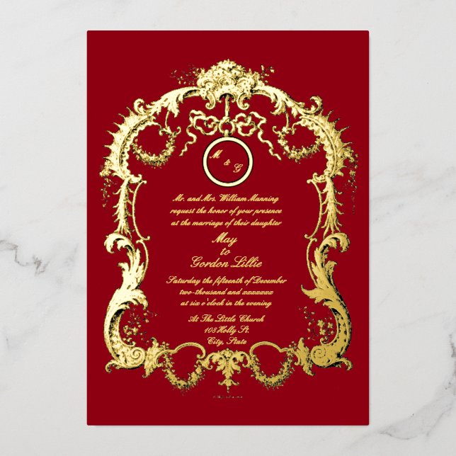 Elegant Baroque Rococo 1746 Frame Border Wedding (Front)