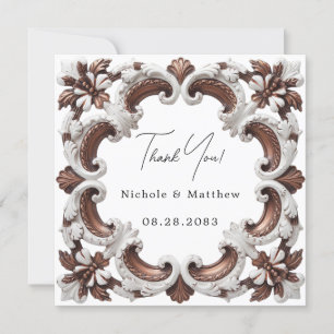 Elegant Baroque Rococo Style Wedding Thank You Card